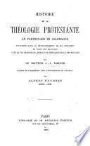 Histoire de la théologie protestante en particulier en Allemagne