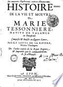 Histoire de la vie et moeurs de marie Tessonnière, native de Valence en Dauphiné