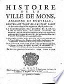 Histoire de la ville de Mons, ancienne et nouvelle