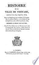 Histoire de la ville de Thouars, depuis l'an 1759 jusq'en 1815 ...