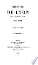 Histoire de Lyon depuis la Revolution de 1789