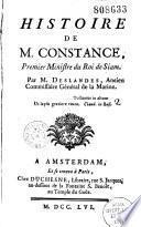 Histoire de M. Constance premier ministre du roi de Siam. Par M. Deslandes, ancien commissaire général de la marine