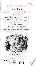 Histoire de Sir Charles Grandison, contenue dans une suite de lettres ...