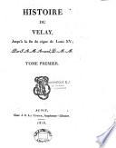 Histoire de Velay jusqu'à la fin du régime de Louis XV