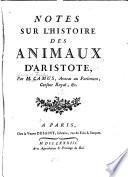 Histoire des animaux d'Aristote