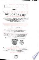 HISTOIRE DES CHEVALIERS DE L'ORDRE DE S. IEAN DE HIERVSALEM