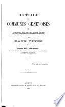 Histoire des communes genevoises de Vandoeuvres, Collonge-Bellerive, Cologny et des Eaux-Vives