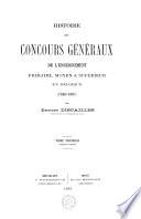 Histoire des concours généraux de l'enseignement primaire, moyen et supérieur en Belgique (1840-1881): 1840-1859