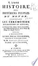 Histoire des différens peuples du monde