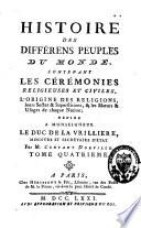 Histoire des différens peuples du monde