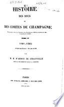 Histoire des ducs et des comtes de Champagne