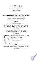 Histoire des ducs et des comtes de Champagne par H. d'Arbois de Jubainville