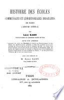 Histoire des écoles communales et consistoriales israèlites de Paris