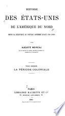Histoire des États-Unis de l'Amérique du Nord: La période coloniale