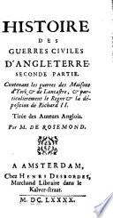 Histoire Des Guerres Civiles D'Angleterre