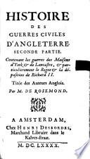 HISTOIRE DES GUERRES CIVILES DʻANGLETERRE