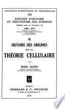 Histoire des origines de la théorie cellulaire