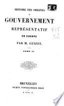 Histoire des origines du gouvernement représentatif en Europe