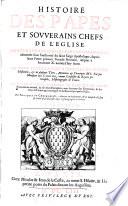 Histoire des papes et souverains chefs de l'église
