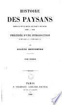 Histoire des paysans depuis la fin du moyen âge jusqu'à nos jours 1200-1850