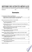 Histoire des sciences medicales