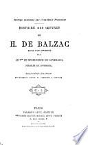 Histoire des œuvres de H. de Balzac