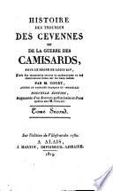 Histoire des troubles des Cévennes ou de la guerre des Camisards