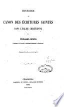 Histoire du canon des écritures saintes dans l'église chrétienne