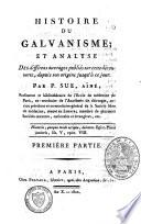 Histoire du galvanisme
