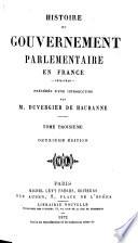 Histoire du gouvernement parlementaire en France, 1814-1848