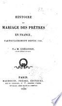 Histoire du mariage des prêtres en France