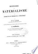 Histoire du materialisme et critique de son importance a notre epoque