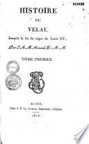 Histoire du Velay, jusqu'à la fin du règne de Louis XV