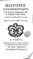 Histoire ecclesiastique (continnee par Fabre de l'Oratoire. )