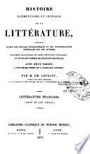 Histoire élémentaire et critique de la littérature...