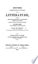 Histoire élémentaire et critique de la littérature ... Littératures du Nord, etc