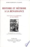 Histoire et méthode à la Renaissance