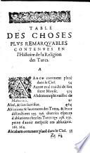 Histoire générale de la religion des Turcs, avec la naissance, la vie et la mort de leur prophète Mahomet