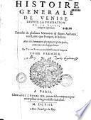 Histoire générale de Venise par Th. de Fougasse