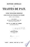 Histoire générale des traités de paix et autres transactions principales entre toutes les puissances de l'Europe depuis la paix de Westphalie