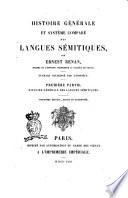 Histoire générale et système comparé des langues sémitiques par Ernest Renan