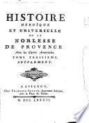 Histoire héroique et universelle de la noblesse de Provence