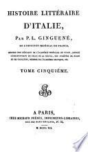 Histoire litteraire d'Italia