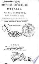 Histoire littéraire d'Italie par P. L. Ginguené