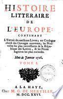 Histoire litteraire de l'Europe