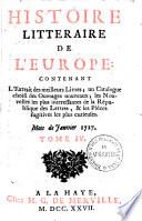 Histoire litteraire de l'Europe0