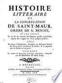 Histoire littéraire de la Congrégation de Saint-Maur