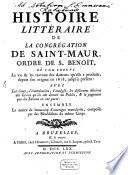 Histoire littéraire de la Congrégation de Saint Maur
