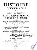 Histoire littéraire de la Congrégation de Saint-Maur