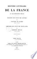 Histoire litteraire de la France au quatorzieme siecle discours sur l'etat des lettres par Victor Le Clerc